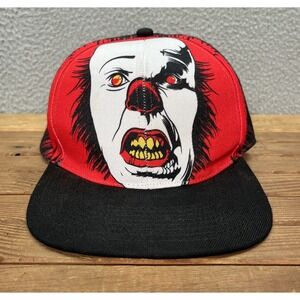Pennywise Hat Adult Black Red Snapback Cap It The Clown Horror Movie Halloween